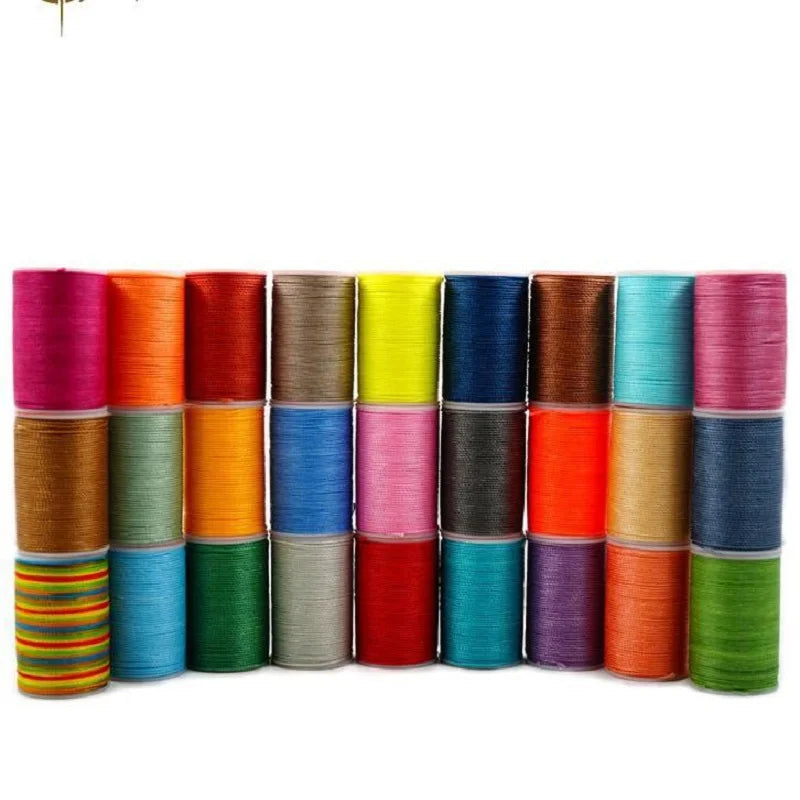 420d/3 High Toughness Flat Bonded Weaving Leather Sewing Cord Polyester Waxed Cotton Thread 1 Mm