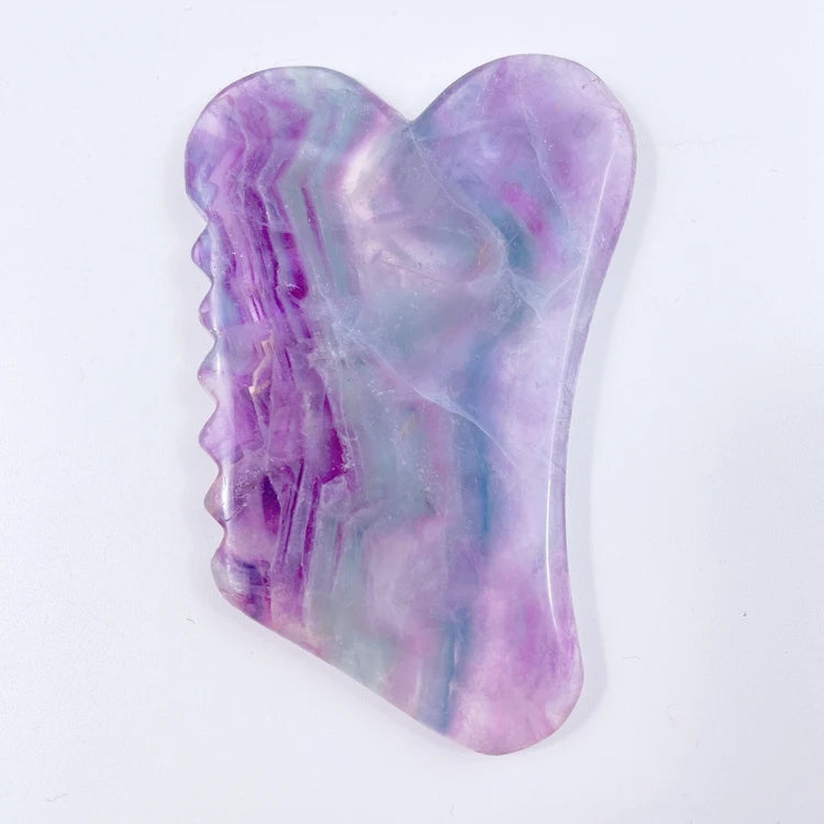 natural gemstone Fluorite Crystal Handmade Gua Sha Stone Face Beauty Equipment