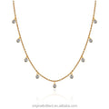 Starsgem Round Brilliant Cut Lab Grown Diamond Chain 18K Soild Yellow Gold Tennis Necklaces for Women
