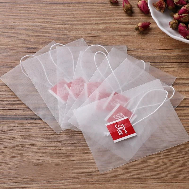 6.5*8cm OEM Wholesale Price Nylon Heat-sealing Empty Tea Bag with String