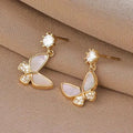 Luxury Fashion Ladies Elegant 14K Gold Butterfly Earrings Woman Ladies Earrings Designs for Party Girls
