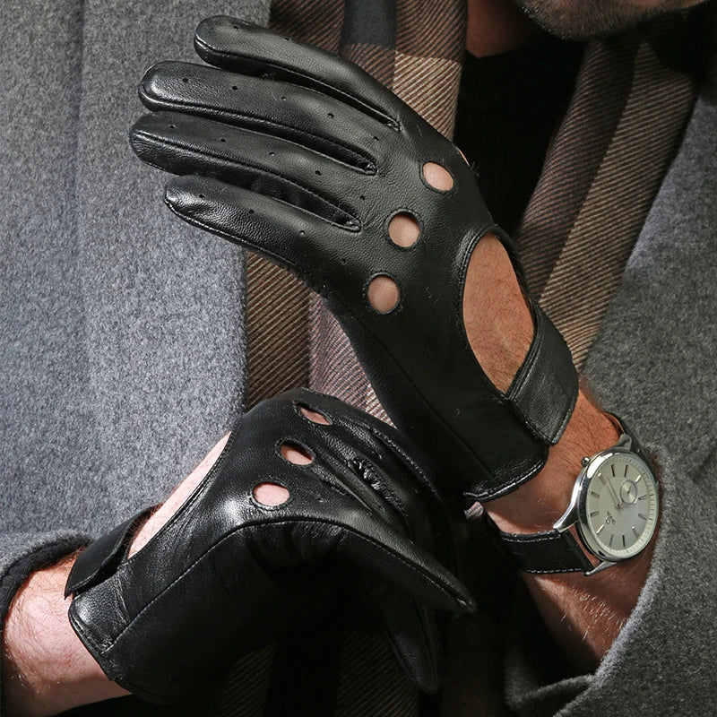 Fashion Style Men Sheepskin Outdoor Sport Driving Glove