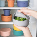 Reusable Lunch Bowl Portable Silicone Food Container Office Workers Kids Divided Lunch Box Bento Lunch Box For Children