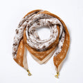 Women Lightweight Square Scarves With Magnetic Clasp Classic Floral Patterns Fashion Neck Handbag Scarf