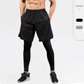 Men's Leggings Two-piece Fitness Sports Running Training Casual Elastic Quick Drying Pants