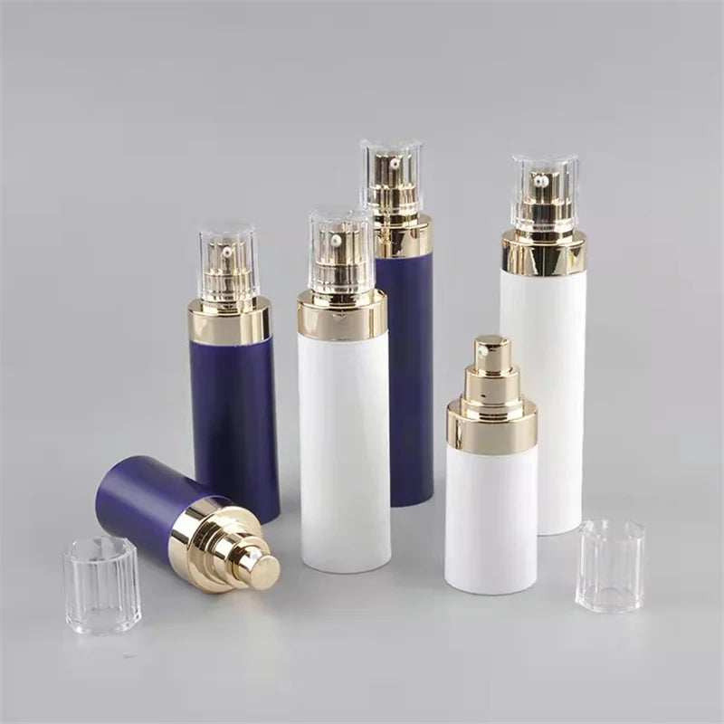 Custom 15ml 30ml 50ml 100ml White Purple Cosmetic Packaging Acrylic Airless Pump Bottle Acrylic Airless Serum Pump Bottle