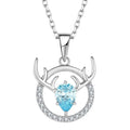 Wholesale S925 Sterling Silver Jewelry Necklace Women Designed Antler Shape Pendant Horsewhip Chain Type Necklaces