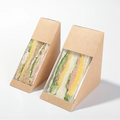 Wholesale Triangle Cake Box Takeout to Go Kraft White Packaging Craft Sandwich Paper Box