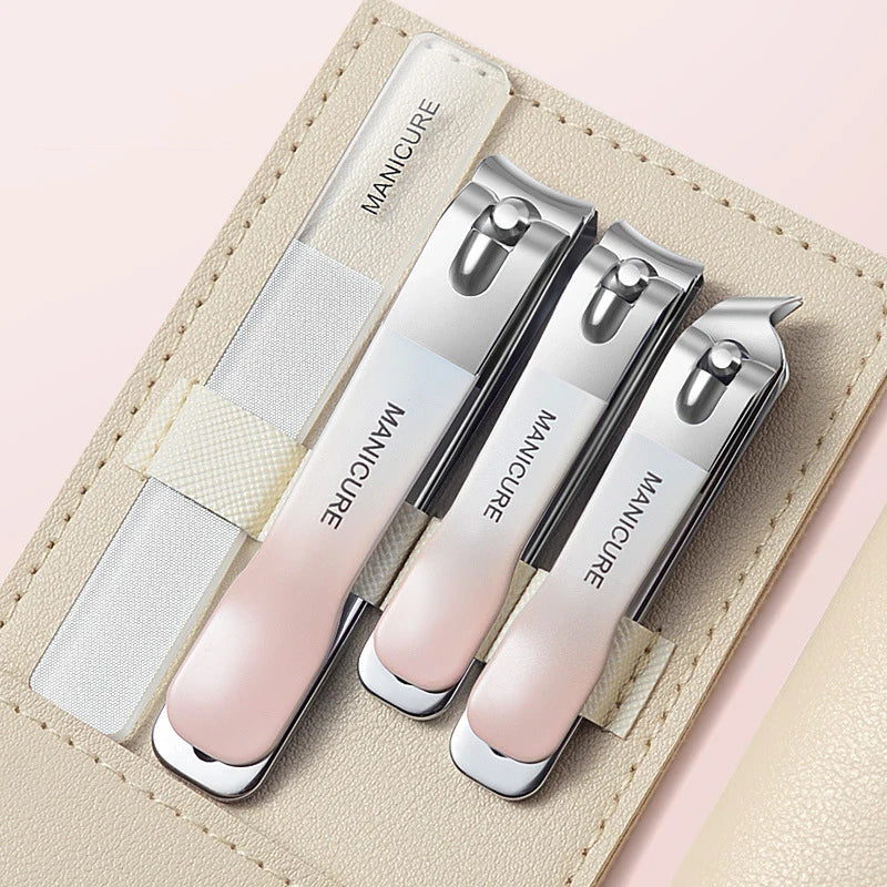 New Pink Manicure Set Stainless Steel Women Professional Nail Clippers Kit Logo Pedicure Care Tools