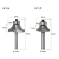 4 Pc 1/4'' Shank Round Over Router Bits Woodworking Milling Cutter Head Alloy Cutter Head