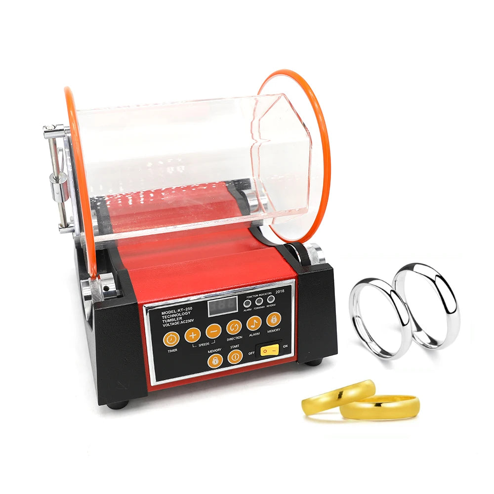 Jewelry Mini Rotary Tumbler KT250 Digital Gold Rotary Polishing Tumbler Jewelry Polisher