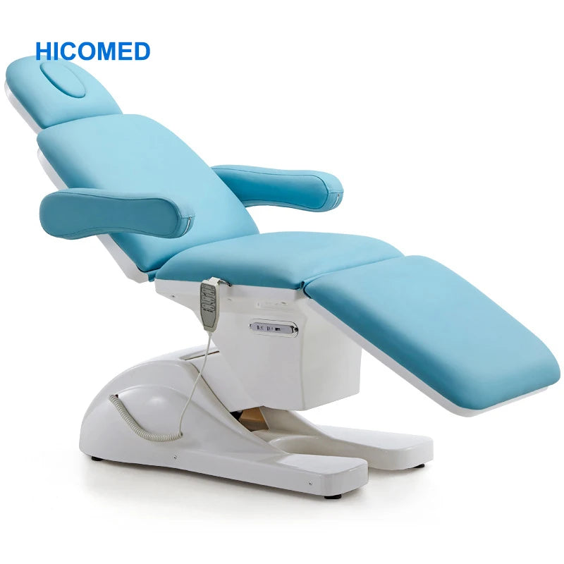 HICOMED Modern Blue Color Optional Electric Adjustable Beauty Bed With 3 Motors Tattoo Plastic Massage Table for Beauty Salon
