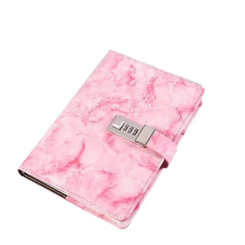 Marble Diary with Lock for Girls and Women A5 Secret Journal with Lock 80 Pages Waterproof Girls Locked Diary with Pen Passwo