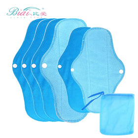 Blue Polar Fleece 6 Pieces/set Sanitary Pad Super Absorbent Cloth Napkin Good Quality Menstrual Pad