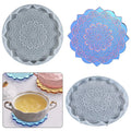 YS Mandala Coaster Epoxy Resin Mold Cup Mat Placemat Casting Silicone Mould DIY Crafts Home Decorations Making Tools