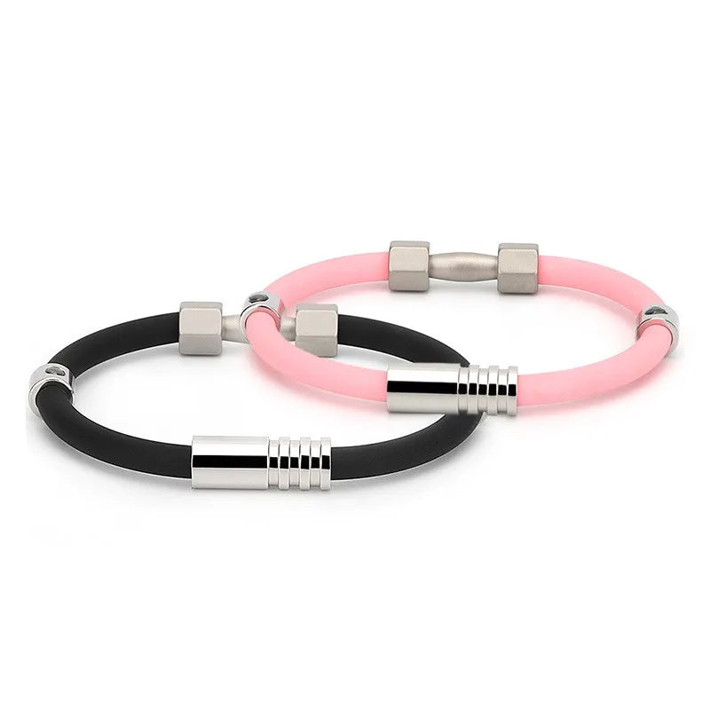 Factory Wholesale Silicone + Stainless Steel Connection Bracelet Silicone Bracelet Fashion Bracelet