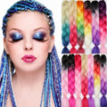Bulk Stock Cheap 24inch 100g Colorful Synthetic Ombre Braid Hair Jumbo Braided Wigs Women Braids Wigs Hair