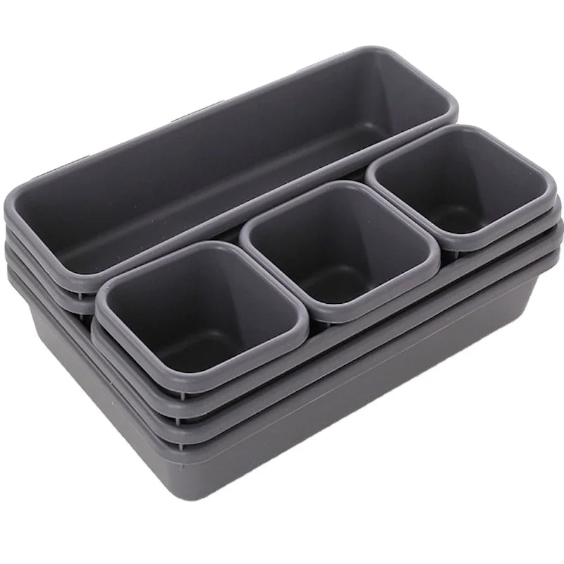 Home Creative PP Square Plastic Storage Box Drawer Divider Small Items Organizer Modern Multi-use Free Combination 8 Pcs Set Bin