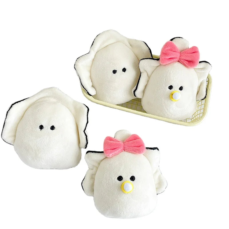 Cartoon Anime Oyster Plush Keychains Toys Pendant Cute Marine Food Bow Doll Soft Plushie Stuffed Animal Keychain for Bag Charm