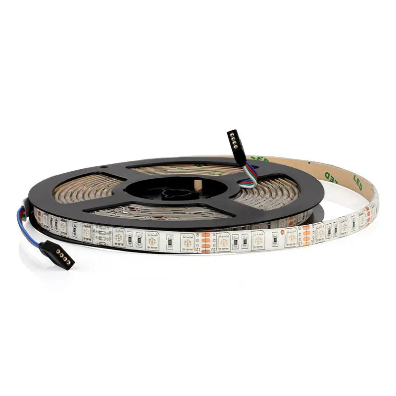 RGB LED Strip 12V 5M Waterproof Flexible Color Changing Light Strip 300Leds Multi Color SMD5050 Copper Body