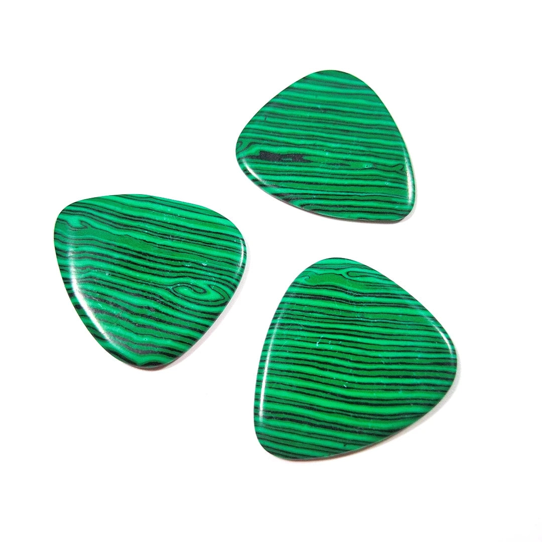 DIY High Quality Accessories Natural Jade Semi-precious Malachite Gemstone Custom Guitar Picks Crystal