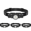 Boruit HP330 Rechargeable LED Headlamp Waterproof Fishing Headlight USB-C Outdoor Camping 18650 Lithium Aluminum Head Lamp Torch