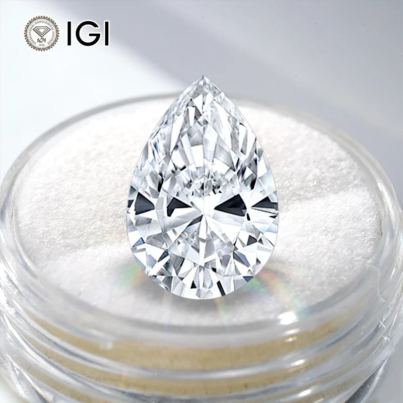 Starsgem 1ct Pear Shape International IGI Certificate Lab Grown Created Loose Diamond Igi Cvd Hpht Lab Grown Diamonds
