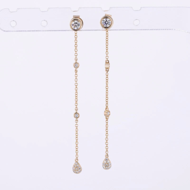 Starsgem 14K Solid Gold DEF VVS Moissanite Stone Earrings Women's Jewelry