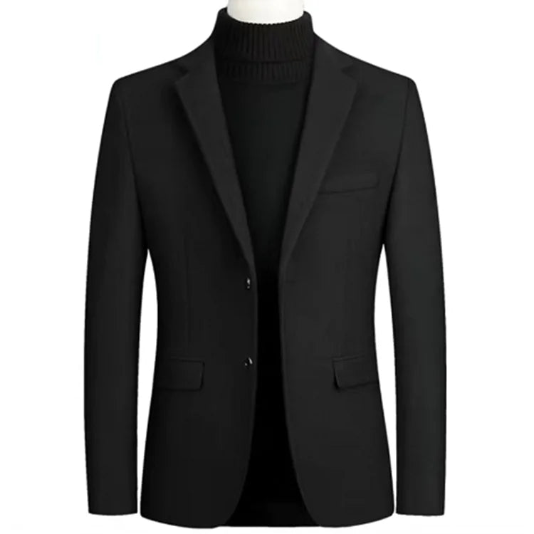 Wool Suit Men's Business Casual Autumn and Winter Thickened Suit Jacket Coat