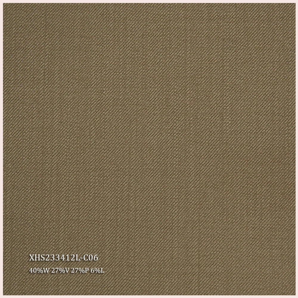 High Quality Eco-Friendly Organic Woven Yarn Dyed Worsted Wool/Polyester Blend Fabric 40%W 27%V 27%P 6%LY for Men's Suits