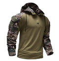 Wholesale Oversized Quick Dry Long Sleeve Outdoor Sport T-shirt With Hood Men Quarter Zip Camouflage T Shirt