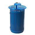 Outdoor Round Steel Garbage Receptacle Trash Can Outside Park Street Metal Waste Bin Public Recycle Dustbin Ashtray  Rubbish Bin