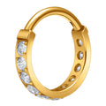 G23 Titanium 16G Nose Ring Luxury Fashion Earrings Segment Clicker Hinged Hoop Rings Zircon Inlay Women Body Piercing Jewelry