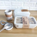 Bento Rice Husk Eco Wheat Straw Fiber Lunch Bag Soup Drinking Cup Lunch Box with Cutlery and Bag