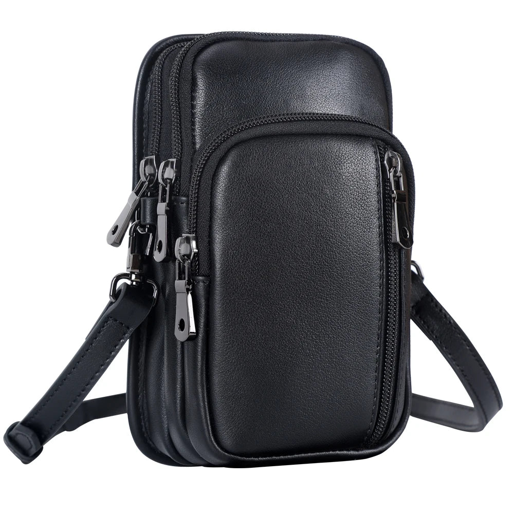 High Quality Handcrafted Custom Genuine Real Leather Cow Leather Shoulder Messenger Bag Cowhide Crossbody Satchel Bag for Men