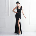 19389# Toasted Bridal Red Dinner Slim Wedding Dress Long