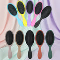 Customized Logo Rubber Paint Handle Cushion Paddle Waterproof Salon Styling Detangling Comb Shower Hair Brush for Hair
