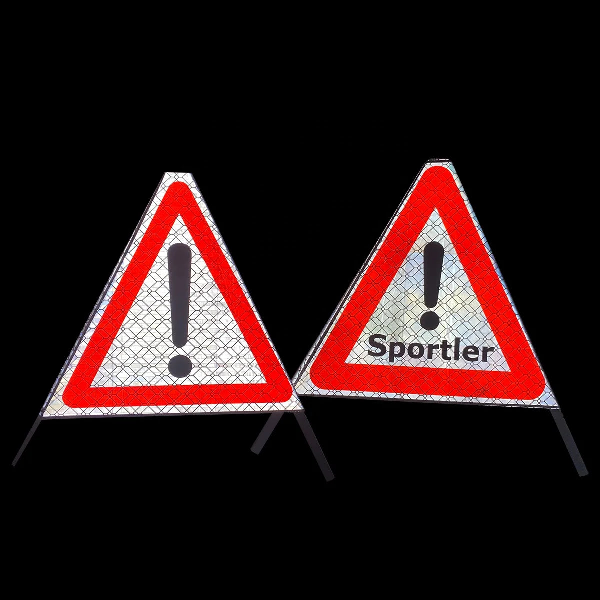 Direct Portable Foldable Traffic Sign Stand Reflective Roll-up Tent with Warning Triangle Featuring 'STOP' Text