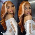 Cheap 613/Orange# Human Hair Wig New Design for Summer Brazilian Human Hair Cuticle Aligned Hair Lace Front Wig for Black Women