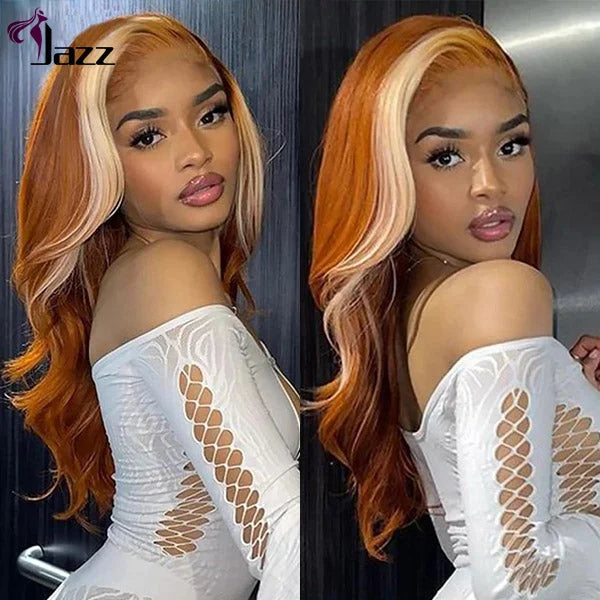 Cheap 613/Orange# Human Hair Wig New Design for Summer Brazilian Human Hair Cuticle Aligned Hair Lace Front Wig for Black Women