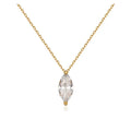 French Style 925 Sterling Silver Adjustable Marquise Cut Diamond Zircon Necklace Bling Jewelry Sliding Bead for Weddings Parties