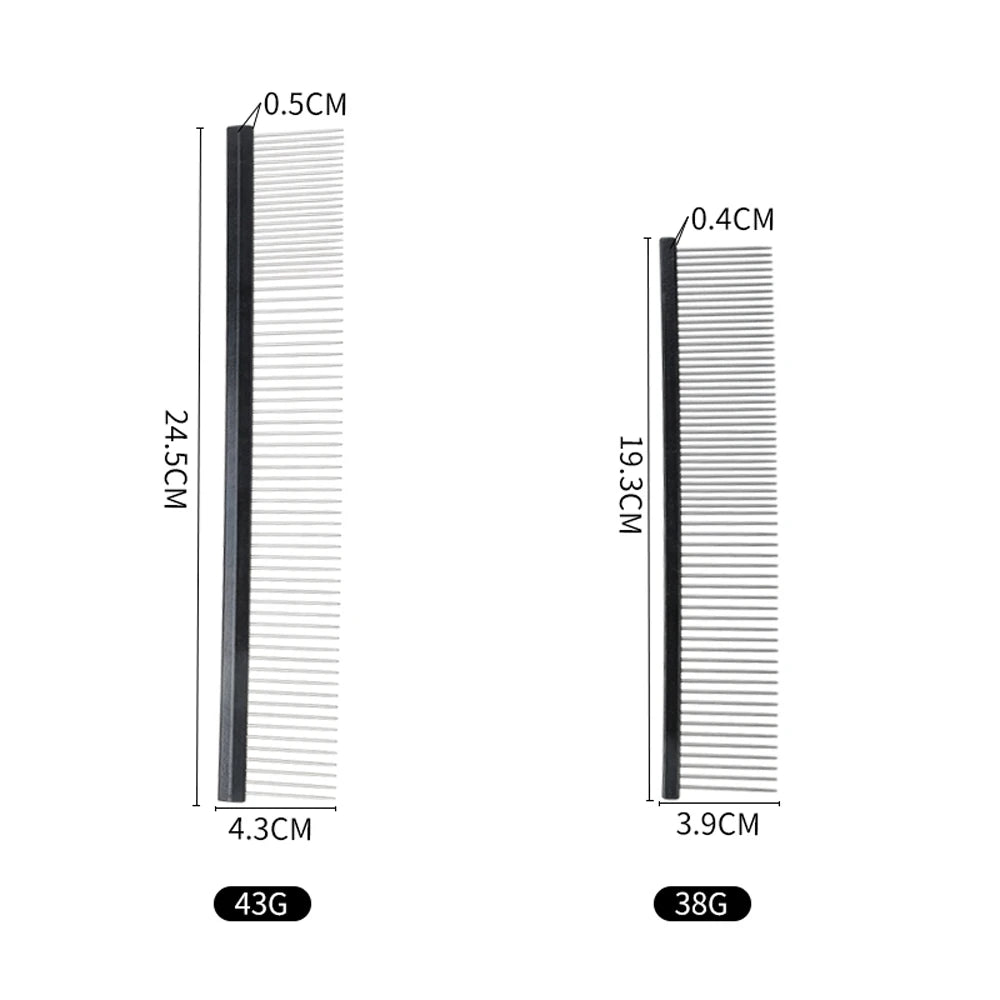 Cat Pet Dematting Comb Pet Grooming Flea Comb Dog Combs With Rounded Ends Stainless Steel Teeth