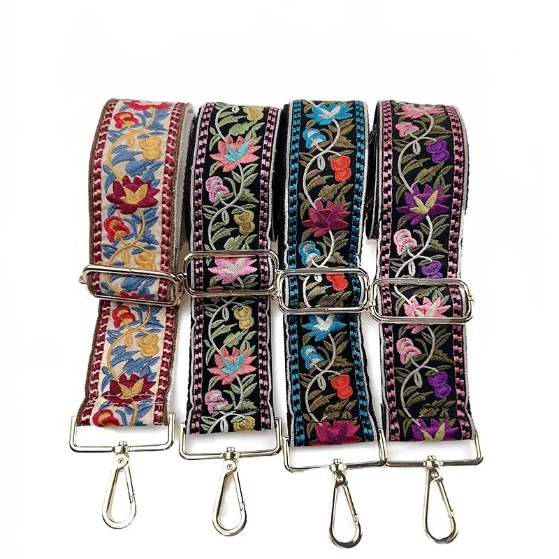 Custom Adjustable Ethnic Wind Jacquard Webbed Accessories Camera Belt Belt Polyester Nylon Crossbody Bag Shoulder