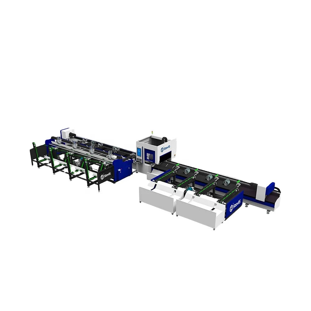 Steel Structure Fiber Laser Cutting Machine H Beam U Shaped Steel Profile 3 Chuck Short Tail Material Laser Pipe Cutting Machine