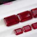 Cadermay with Inclusions Ruby Gemstone Pigeon Blood Red Rectangle Shape Lab-Grown Ruby 2*4mm~15*20mm in Stock Wholesale Price