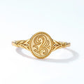 Bohemian Nature-Inspired Jewelry Vintage 9K Gold Plated 925 Sterling Silver Open Ring for Women Gift