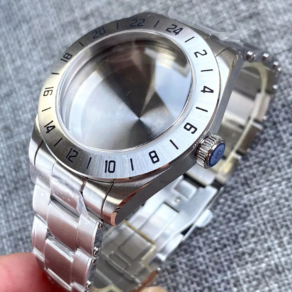 20bar Waterproof Steel Watch Case for NH34 NH35 NH36 NH37 NH38 NH70 NH72 ETA2824 PT5000 Domed Sapphire Brush Bracelet Fix Bezel