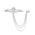 Daili Letter S Silver Winged Brooch Star Pendant Brooch Handmade Lapel Pin Brooch Lapel Pins for Unisex