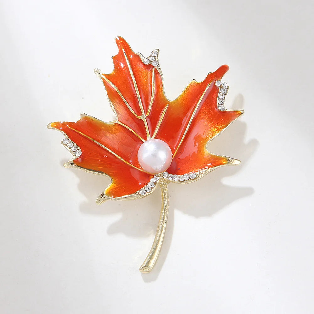 Hot Sale Men and Women Maple Leaf Styling Brooch for Clothing Accessories for Parties Weddings