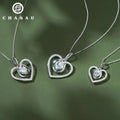 NEW DESIGNED 1CT 2CT 3CT FULL Moissanite Diamond 925 Sterling Silver Cluster Wedding Heart Love Pendant NECKLACE